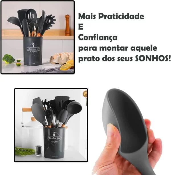 Jogo Kit C/12 Peças Utensílios De Cozinha - Image 3