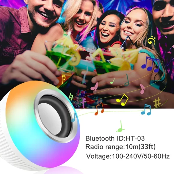 Lâmpada com caixa de som LED Bluetooth com controle de 12W - Image 3